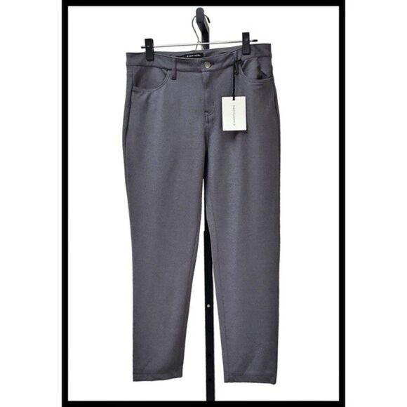 NWT 41 Hawthorn Straight Fixed Waist Canopy Ponte Pants Grey Gray 10 NEW - Picture 1 of 9